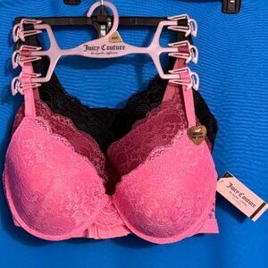 BRAND NEW  NWT $64.00 BEAUTIFUL JUICY COUTURE 3 PACK SHOW ME OFF BRAS 40C / 40 C